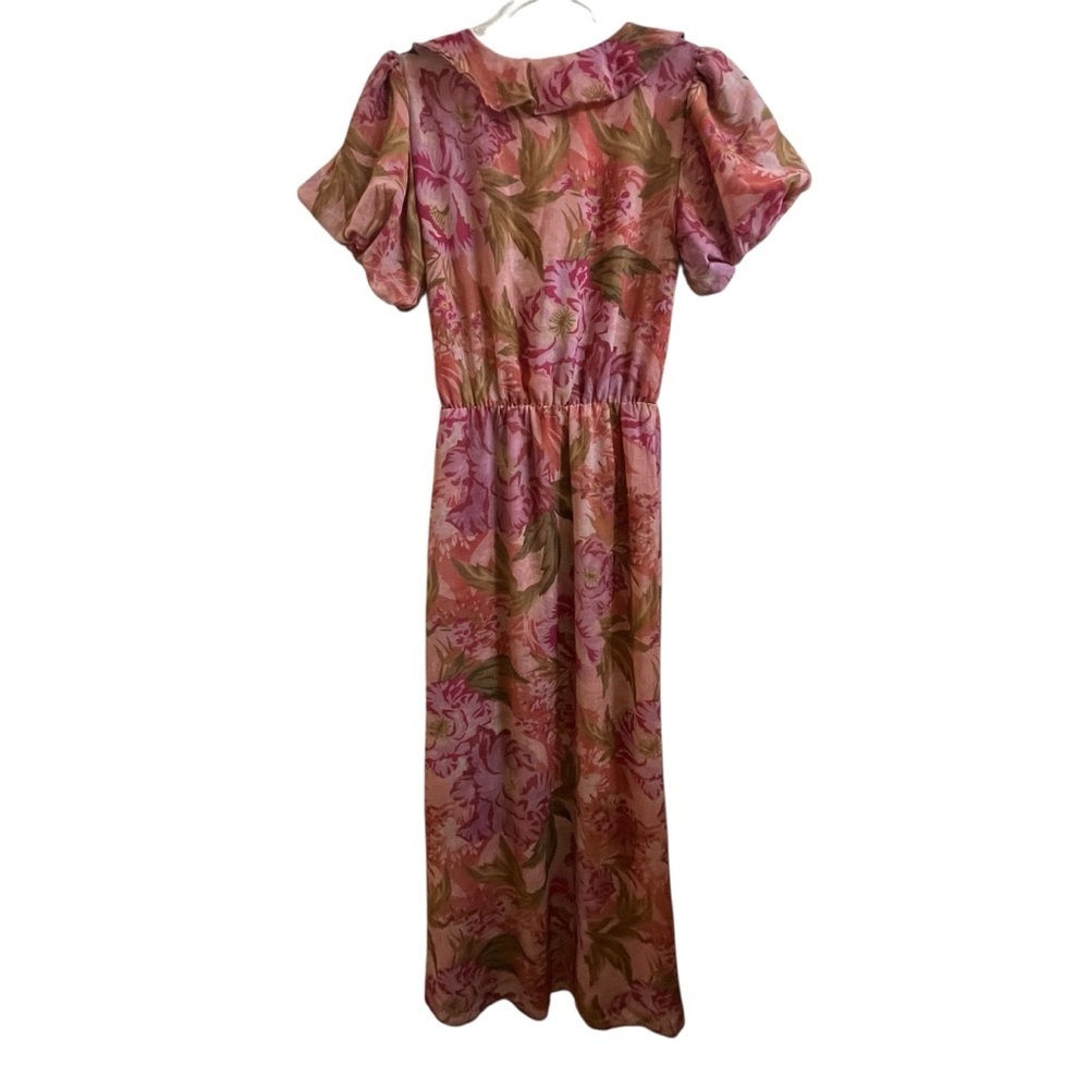 Show Me Your MuMu Verity Pink Floral Garden Party High Low Midi Dress SZ XS - Picture 3 of 14